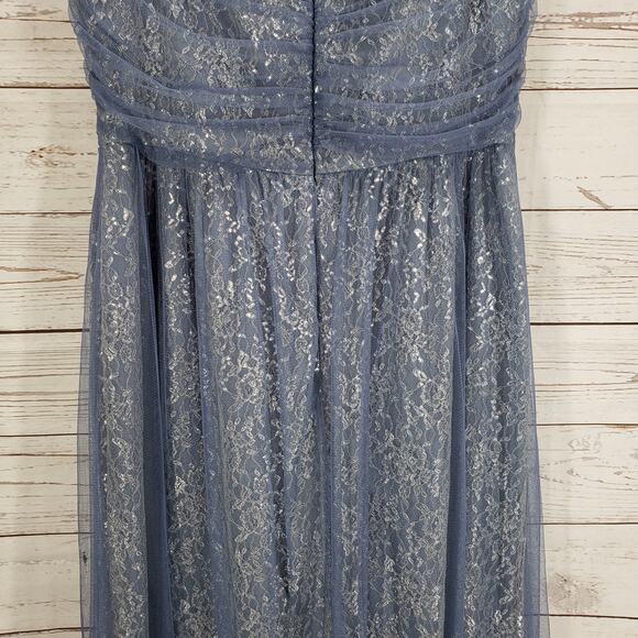 Dessy Collection Vivian Diamond Women's Tulle Lace Off Shoulder Dress Size 26 - Picture 10 of 14